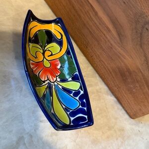 Talavera colorful spoon rest handpainted